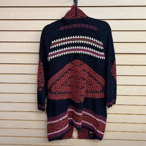 Black Vintage Knitted Open Cardigan